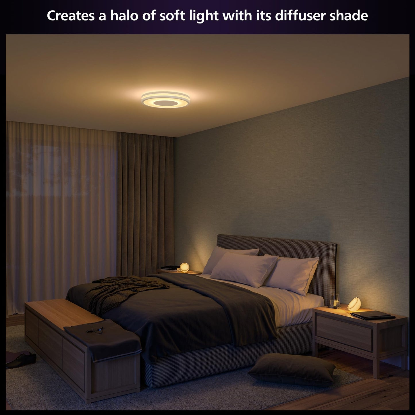 Philips Hue Being ceiling light, white ambiance smart LED, warm-to-cool adjustable, Alexa/Google/HomeKit
