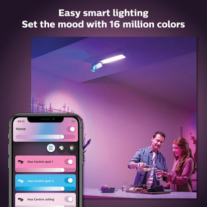 Philips Hue Centris smart ceiling light, color + adjustable spotlights, app + voice control
