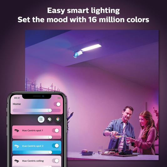 Philips Hue Centris smart ceiling light, color + adjustable spotlights, app + voice control